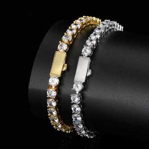 สร้อยข้อมือเพชรเลี้ยงในห้องปฏิบัติการระดับพรีเมียม ชุบทอง 14K ทรงกลม สไตล์ฮิปฮอป รับรองโดย IGI เหมาะสำหรับทุกเพศ ใส่ได้ทุกวัน เป็นของขวัญ - Product Image 4