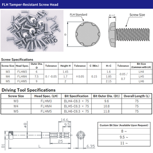 Tornillo de Seguridad Hexalobular de Acero Inoxidable, Antimanipulación, Industrial, OEM - Product Image 3
