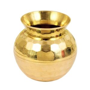 Loota/Kalash de Latón Puro con Corte de Diamante Premium, Recipiente de Agua de Latón de Diseño para Rituales y Decoración del Hogar - Product Image 5