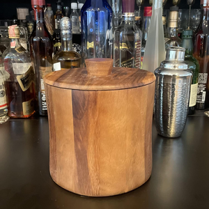 Seau à glace 100 % bois naturel pour accessoires de bar, refroidisseur moderne pour vin, whisky, bière, champagne, pour bar, maison, fêtes - Product Image 2