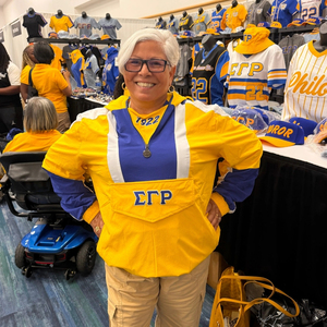 เสื้อแจ็คเก็ตกันลม Sigma Gamma Rho Gold Windbreaker Tech Pullover น้ำหนักเบา มีฮู้ด เหมาะสำหรับใส่ลำลอง กิจกรรมกลางแจ้ง และกีฬา รับผลิตแบบ OEM ODM - Product Image 1