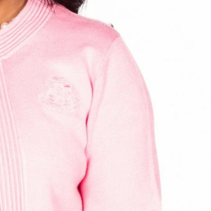 Chaqueta rosa para mujer, estilo suéter, cárdigan de punto, manga larga, con botones en la parte delantera, elegante, informal, a la moda, suave y cálido - Product Image 3