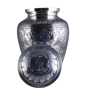 Traditional Metal Urn Round Handmade Decorative <b>Vase</b> with Heart and Bird Design for Sympathy Gift - Product Image 4