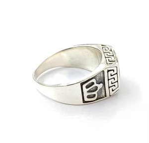 Bague en argent sterling 925 avec nacre, forme carrée, cabochon, unisexe, signet, vente en gros, fabricant de bijoux - Product Image 3
