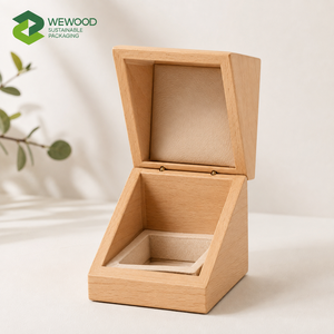 Boîte cadeau de luxe en bois de hêtre naturel personnalisée pour la présentation de bijoux, de parfums, de cosmétiques et de produits haut de gamme - Product Image 1