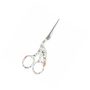 Safari Animal Print Crane Style Embroidery <b>Scissors</b> 4.5 Inches Stainless Steel Sharp Tip <b>Sewing</b> Needlepoint <b>Scissors</b> - Product Image 5