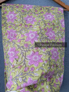 Tela de Algodón Estampada a Mano de Alta Calidad, 100% Algodón Puro, Tinte Natural, Estampado Floral para Prendas de Vestir - Product Image 3