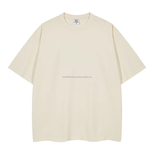 <b>Men'S</b> Customized Screen Print Round Neck Drop Shoulder Heavyweight T-<b>Shirt</b> Custom High Quality Cotton Oversized T <b>Shirt</b> For <b>Men</b> - Product Image 4