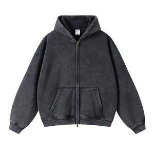 Sudadera con capucha holgada vintage de algodón orgánico grueso de alta calidad, con efecto desgastado por el sol y lavado ácido, para mujer. - Product Image 5