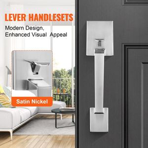 Juego de Manijas Cuadradas Ajustables de Níquel Satinado para Puerta de Entrada sin Cerradura para Herrajes de Ventana - Product Image 6