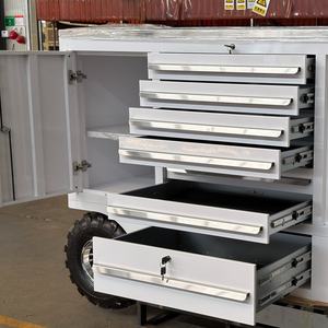 Caja de herramientas impermeable profesional de 70 pulgadas y 7 cajones, carrito de gabinete de herramientas rodantes de <span class=keywords><strong>Metal</strong></span> resistente personalizable blanco - Product Image 6
