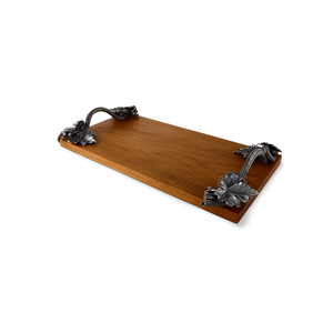 Bandeja de servir de madera de acacia natural hecha a mano, bandeja de MDF decorativa para desayuno, té y café, en oferta. - Product Image 2