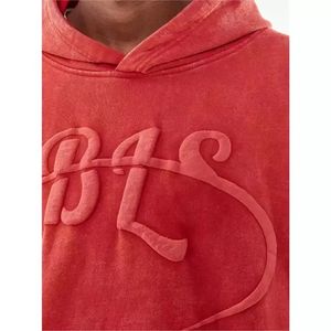 Sudadera con Capucha Personalizada al por Mayor con Logotipo Estampado, Estilo Vintage Lavado al Ácido, de Algodón Grueso, Felpa Francesa, para Hombre, Estilo Urbano, Talla Grande - Product Image 2