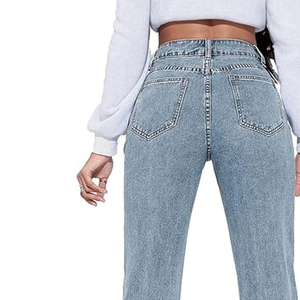 Pantalones Vaqueros Personalizados para Mujer 2026, de Alta Calidad, Cómodos, Elásticos, Ajustados, Azules, de Pierna Recta, Estilo Casual - Product Image 6