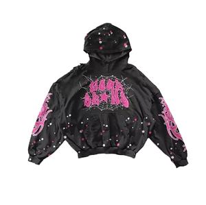 New Arrival Custom Made Design Unisex Streetwear Winter Heavyweight Hooded Tracksuit 100%Cotton Fleece Fabric Sweatsuit - Product Image 4