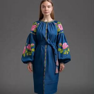 ชุดเดรสยาวสไตล์โบฮีเมียนโบฮีเมียนปักด้วยมือแขนยาวสไตล์ยูเครน - Product Image 1