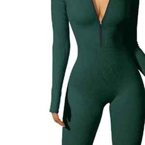 Mono de yoga de una pieza para mujer, 100% algodón, sin mangas, para gimnasio, entrenamiento, con logo personalizado, a la moda, ajustado, liso, el más vendido - Product Image 5