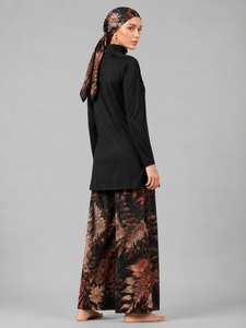 Hot Selling Women Islamic Swimwear Modest burkini <b>set</b> High Waist Front Logo <b>Tie</b> <b>Dye</b> Letter Animal Print Eco-Friendly Waterproof - Product Image 6