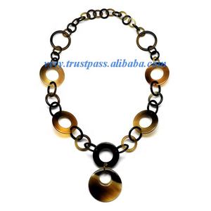 สร้อยคอทำมือจากเขาควาย VN16 ดีไซน์หรูหรา เป็นมิตรต่อสิ่งแวดล้อม พร้อมสายโซ่ เหมาะสำหรับงานหมั้น งานแต่งงาน วันครบรอบ หรือเป็นของขวัญสำหรับงานปาร์ตี้ - Product Image 1