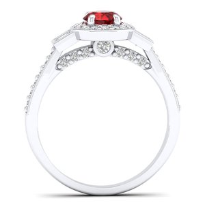 REYES New Design 14K Solid Gold GRA Certified Moissanite <b>Ring</b> Customized Round Cut 0.5 Garnet Gemstone Wedding Fine Jewelry - Product Image 4