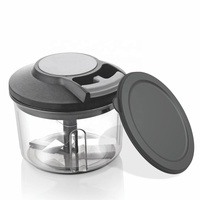 Broyeur de légumes manuel 650ml à cordon avec lames tranchantes en acier inoxydable pour la cuisine