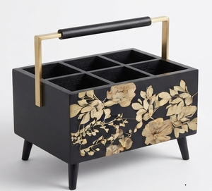 Promotion : Organisateur de cuisine en bois d'acacia marron – Support à ustensiles de cuisine en bois – Fournisseur de caddies en bois - Product Image 2
