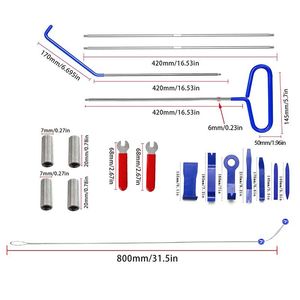 Ensemble d'outils de réparation automobile portable 68 pouces avec crochet en J, 25 pièces en acier inoxydable, poignée pour goupille de roue cinquième roue, outils de réparation de pneus, modèle bleu préféré - Product Image 2