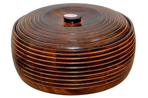 Casserole classique en bois de Sheesham naturel, écologique, avec couvercle, pour la cuisine, boîte de rangement pour Roti Dabba, vaisselle, service de table - Product Image 3