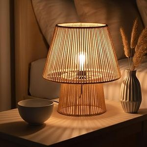 Handwoven Bamboo Rattan Lampshade Pendant <b>Light</b> Cover Minimalist Coastal Style for Home Decor Wholesale Made by KingCraftViet - Product Image 1