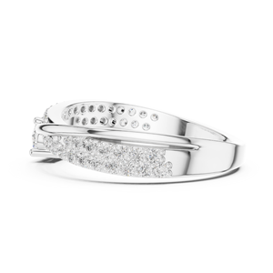 Anillo de Compromiso de Diamante Cultivado en Laboratorio con Corte Cruzado de Lujo, Chapado en Rodio sobre Oro Blanco de 18K, 1 Quilate - Product Image 3