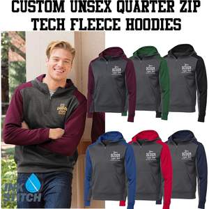 Sweat à capuche à demi-fermeture éclair St249 Sports unisexe 2025 Design personnalisé Logo Textes Broderie Tech Fleece Sweatshirts promotionnels - Product Image 3