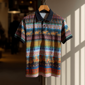 Chemise à manches courtes en polyester tricoté imprimé pour homme, anti-plis, avec poche, personnalisation OEM/ODM pour la mode décontractée et culturelle - Product Image 5