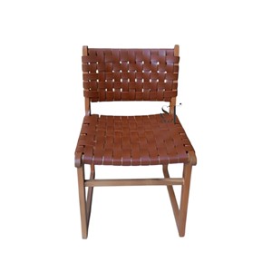 Chaise de salle à manger moderne en bois avec assise et dossier en cuir tressé pour l'ameublement intérieur et l'extérieur, résistante à l'eau, en provenance du Vietnam - Product Image 2