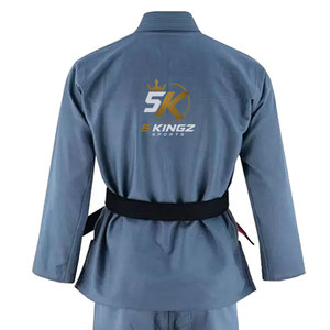 Conjunto de 5 kimonos de judo unisex para adultos, 100% algodón, 360g, bordado duradero, fusión sin costuras en la parte delantera, secado rápido, ajuste regular, gris, para artes marciales - Product Image 5