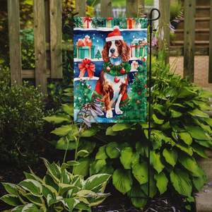 Welsh Springer Spaniel Drapeau de jardin de Noël Boîte aux lettres décorative multicolore et bannière de patio pour jardin, pelouse, œuvre d'art pour parterres de fleurs - Product Image 2
