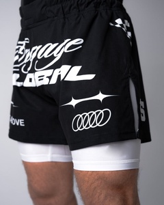 Shorts de combat BJJ MMA 2-en-1 avec impression numérique personnalisée, doublure de compression intégrée, pour grappling, Jiu-Jitsu brésilien, No-Gi - Product Image 6