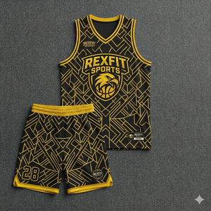Conjunto de Uniforme de Baloncesto Personalizado, Jersey Deportivo de Poliéster de Secado Rápido, Ropa de Equipo Blanca, Negra y Dorada para Entrenamiento y Partido - Product Image 4