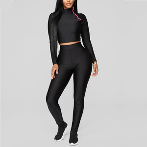 Conjunto Deportivo Corto para Mujer Shaheen Fit Top, Tendencia, Mejor Calidad, Transpirable, Ligero, Diseño Simple, Ropa Urbana, Poliéster/Algodón - Product Image 1