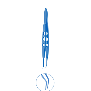 Pince de ligature McPherson en titane bleu de qualité supérieure, instrument microchirurgical ophtalmique pour la suture précise des tissus fins - Product Image 3