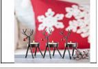 Porte-bougie en laiton en forme de renne au nez rouge, décoration de Noël pour la maison, forme cylindrique durable - Product Image 2