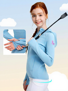 Veste d'équitation pour femmes, à capuche, fermeture éclair intégrale, manches longues, trous pour les pouces, hiver, 92% polyester, 8% élasthanne - Product Image 2