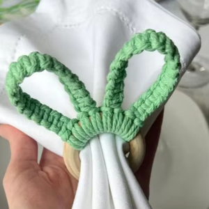 Bunny <b>Napkin</b> Rings Set + Macrame <b>Easter</b> Eggs – Complete <b>Easter</b> Table Decor Set – <b>Easter</b> Table Setting – Spring Table Decorations - Product Image 1