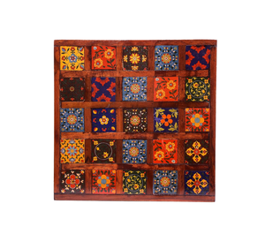 Mesa Baja Decorativa de Madera Hecha a Mano para Pooja, con Diseño Floral Incrustado, Taburete Tradicional Indio Bajot para Decoración del Templo del Hogar - Product Image 6