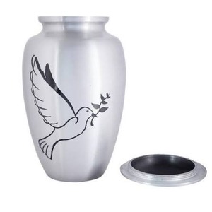 Urne funéraire bleue personnalisée avec motif palmier pour cendres d'adultes, vase commémoratif, urne décorative pour funérailles - Product Image 4
