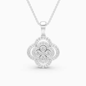 จี้เพชร FloraLuxe Lab Grown Diamond ประดับเพชร 0.58 กะรัต ด้วยทองคำ 9K สีเหลือง สีขาว และสีโรสโกลด์ - Product Image 2