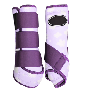 Protège-Paons Légers en Néoprène pour Chevaux avec Sangles Velcro, Motif Nuage Bleu, pour l'Entraînement et la Course 2026 - Product Image 3