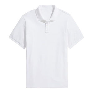 Suéter de Punto Personalizado de Color Sólido, Estilo Básico Suave, Cuello Polo con Botones, 100% Algodón, Camiseta de Manga Corta para Hombre - Product Image 1