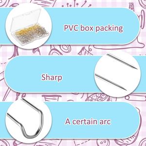 Set da 200 Pezzi di Perni a U in Acciaio Inossidabile per Quilting, Cucito, Lavori a Doppio Ago, Bloccaggio, Fai-da-Te, Creazione di Gioielli e Artigianato - Product Image 3