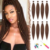 MS Wholesale Cheveux à tresser pré-étirés, faciles à tresser, synthétiques, pour tresses au crochet, texture Yaki, teints, extension de cheveux à trame unique