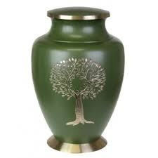 Urna Funeraria de Metal Dorado con Árbol de la Vida, para Cenizas de Adultos, Estilo Americano/Europeo - Product Image 2